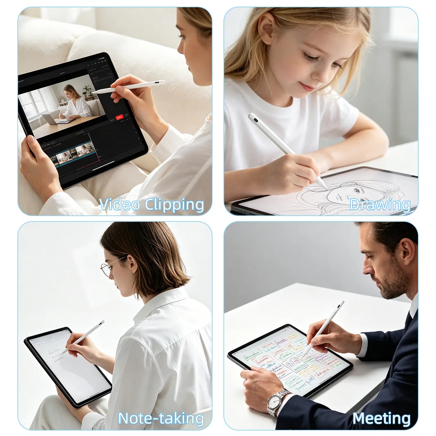 Pen for iPad (2018-2026) - High Precision, Tilt Sensitivity, Palm Rejection, Fast Charging, Magnetic Design for Note-Taking and Drawing on iPad 6-11/Air/Pro/Mini