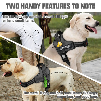 【#Summersale】Auroth No Pull Dog Harness Straps, Safety Harnesses for Dogs – Soft Padded Service Vest, Reflective, Adjustable, Easy on & off – Ideal for Walking & Training, Fits Small, Medium & Large Dogs