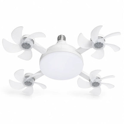 Ruxacty Screw in Ceiling Fan Light with Remote Control 19.7 Inch Foldable LED Socket Fan Light E26 Medium Base Ceiling Fan with 4 Fan Blades Quiet Airflow Bright Lighting Easy Installation for Bedroom Kitchen Garage Office and Dorm