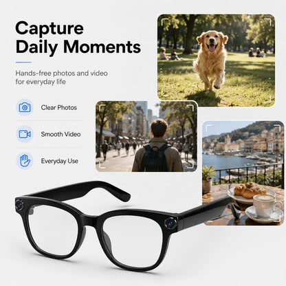 Y-AI Smart Glasses with Translation, 8MP Camera, Real-Time Recording, Wireless Calling and Voice Assistant