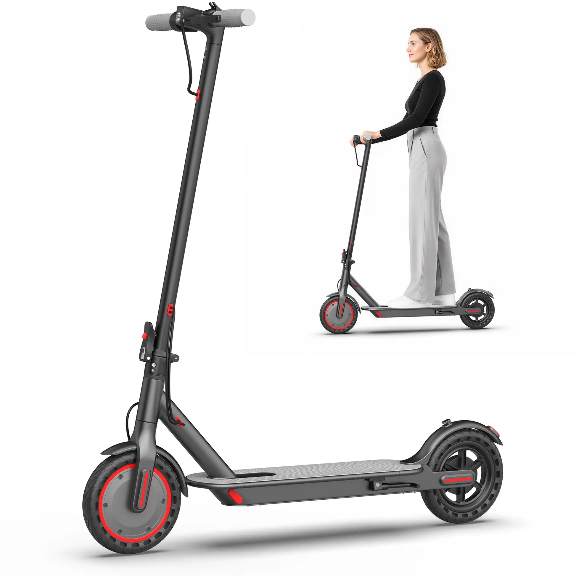 Electric Scooter - 350W Motor, 36V Battery, 19Mph Max Speed, 4-Speed, 12-15 Mi Range, App-Controlled, Dual ABS Brakes, Portable Foldable, Fitness for Everyone, Ideal Gift for Family & Friends