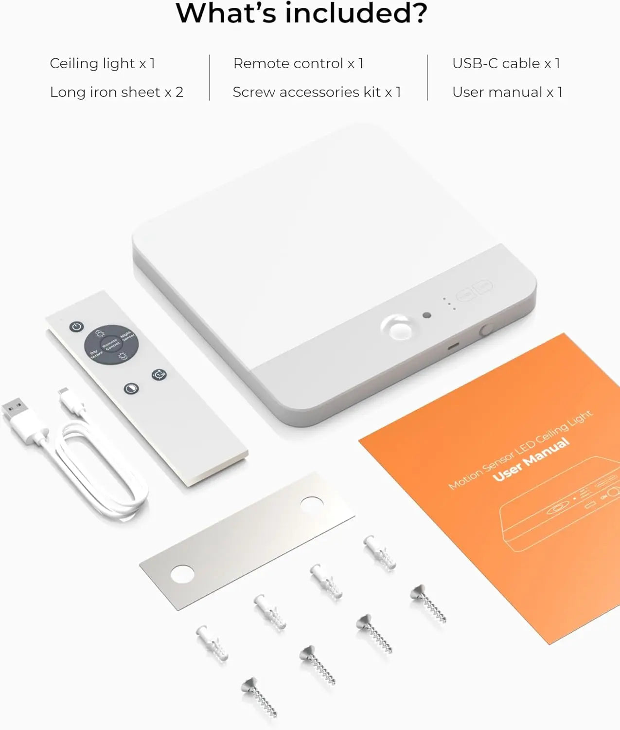 Rechargeable Motion Sensor Ceiling Light ,Magnetic Wireless Ceiling Light Battery Powered for Closet Shower Stairs Shed Hallway Porch Patio Ect,Suitable for Various Scenarios, Easy to Install.
