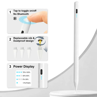 Pen for iPad (2018-2026) - High Precision, Tilt Sensitivity, Palm Rejection, Fast Charging, Magnetic Design for Note-Taking and Drawing on iPad 6-11/Air/Pro/Mini