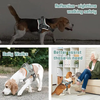 【#Summersale】Auroth No Pull Dog Harness Straps, Safety Harnesses for Dogs – Soft Padded Service Vest, Reflective, Adjustable, Easy on & off – Ideal for Walking & Training, Fits Small, Medium & Large Dogs