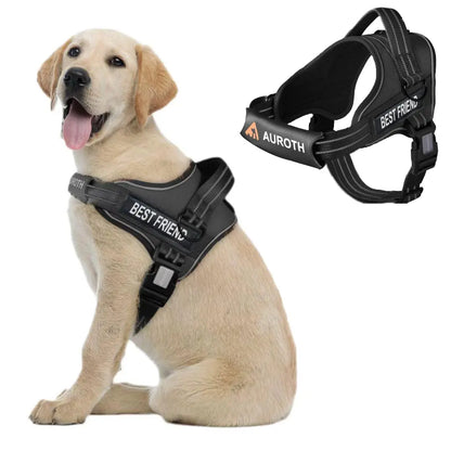 【#Summersale】Auroth No Pull Dog Harness Straps, Safety Harnesses for Dogs – Soft Padded Service Vest, Reflective, Adjustable, Easy on & off – Ideal for Walking & Training, Fits Small, Medium & Large Dogs